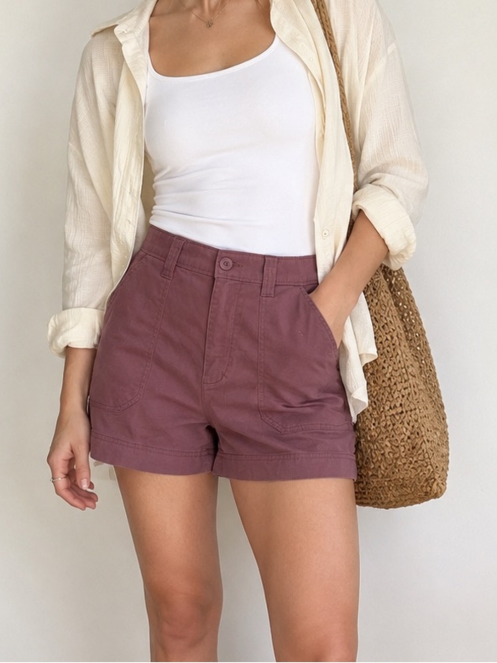 Old Navy OG Chino High Rise Mauve Cotton Shorts Women’s Large